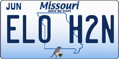 MO license plate EL0H2N