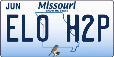 MO license plate EL0H2P