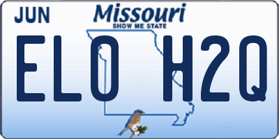 MO license plate EL0H2Q