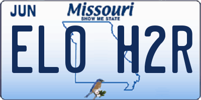 MO license plate EL0H2R