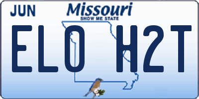 MO license plate EL0H2T