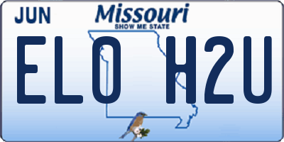 MO license plate EL0H2U