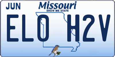 MO license plate EL0H2V