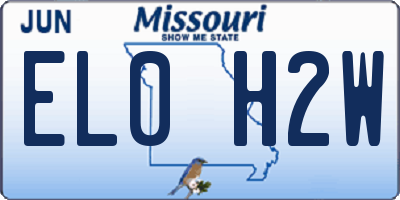 MO license plate EL0H2W