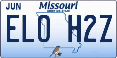 MO license plate EL0H2Z