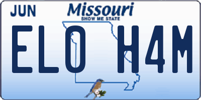 MO license plate EL0H4M