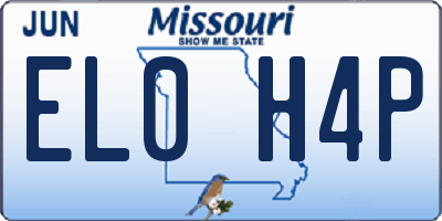 MO license plate EL0H4P