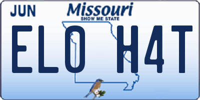 MO license plate EL0H4T