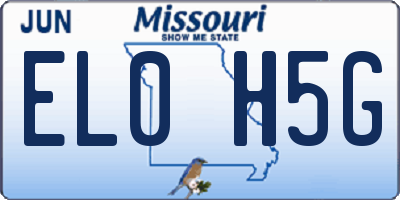 MO license plate EL0H5G