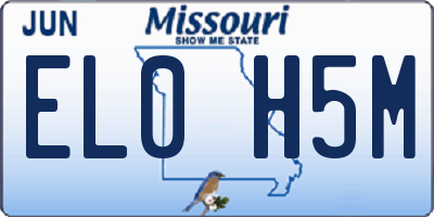 MO license plate EL0H5M