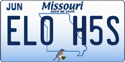 MO license plate EL0H5S