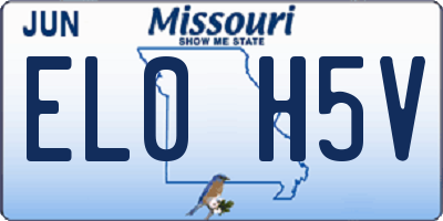 MO license plate EL0H5V