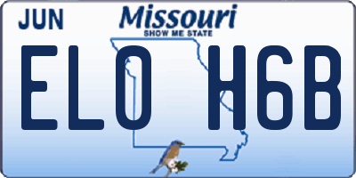 MO license plate EL0H6B