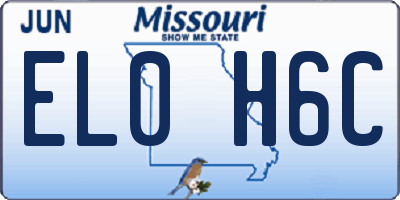 MO license plate EL0H6C