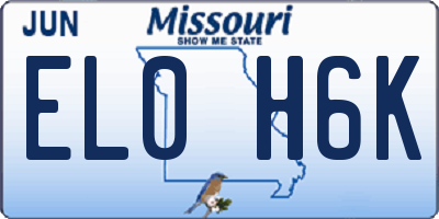 MO license plate EL0H6K