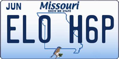 MO license plate EL0H6P