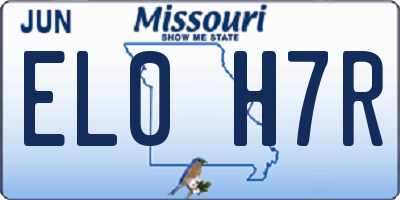 MO license plate EL0H7R