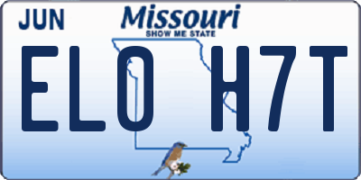 MO license plate EL0H7T