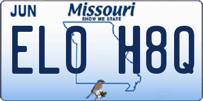 MO license plate EL0H8Q