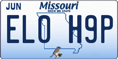 MO license plate EL0H9P