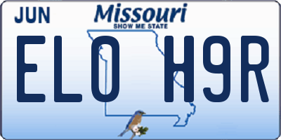 MO license plate EL0H9R