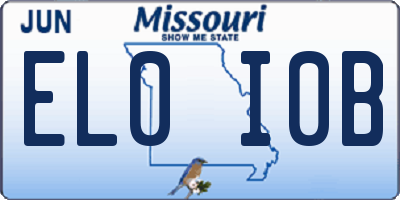 MO license plate EL0I0B