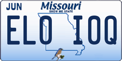MO license plate EL0I0Q