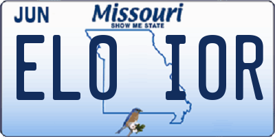 MO license plate EL0I0R
