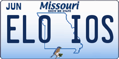 MO license plate EL0I0S