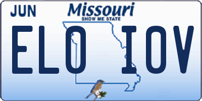 MO license plate EL0I0V