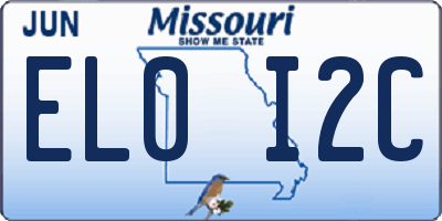 MO license plate EL0I2C