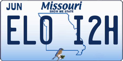 MO license plate EL0I2H