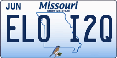 MO license plate EL0I2Q