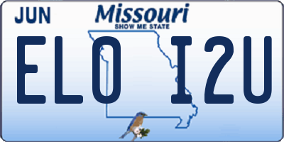 MO license plate EL0I2U
