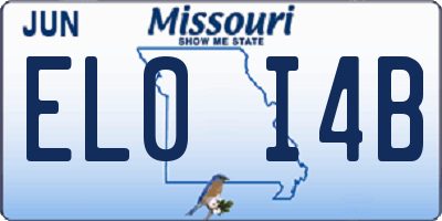 MO license plate EL0I4B