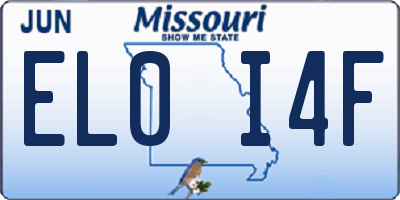 MO license plate EL0I4F