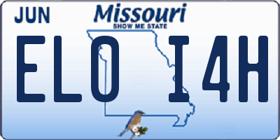 MO license plate EL0I4H