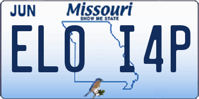 MO license plate EL0I4P
