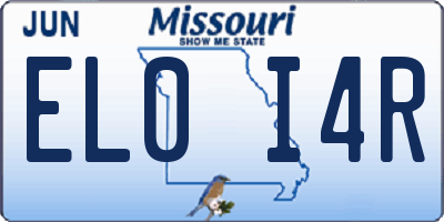 MO license plate EL0I4R