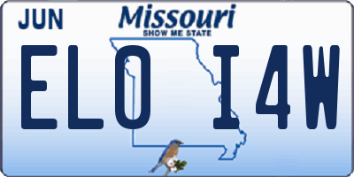 MO license plate EL0I4W
