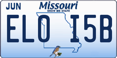 MO license plate EL0I5B