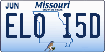 MO license plate EL0I5D