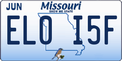 MO license plate EL0I5F