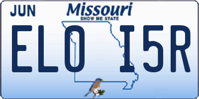MO license plate EL0I5R
