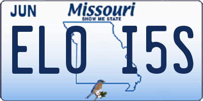 MO license plate EL0I5S