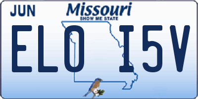 MO license plate EL0I5V