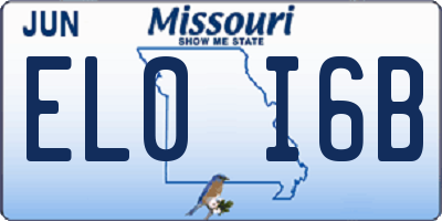 MO license plate EL0I6B