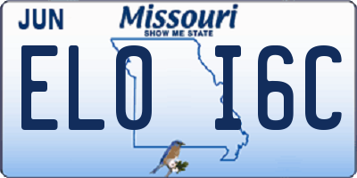 MO license plate EL0I6C