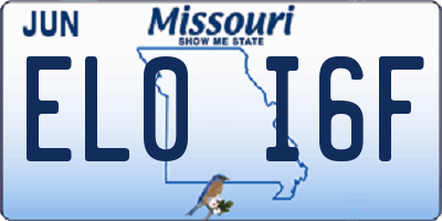 MO license plate EL0I6F