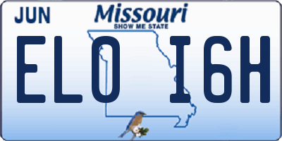 MO license plate EL0I6H